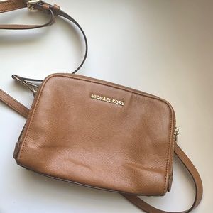 Michael Kors Tan Bedford Double zip Crossbody